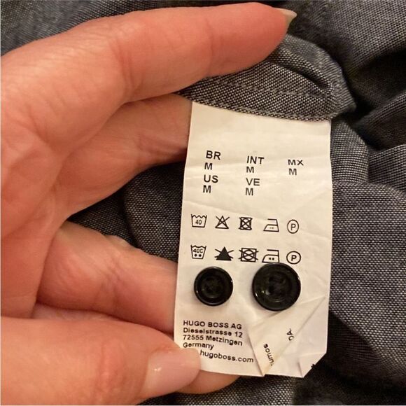 Hugo Boss Gray Casual Button Down Shirt with Long Sleeves, M - Picture 8 of 9
